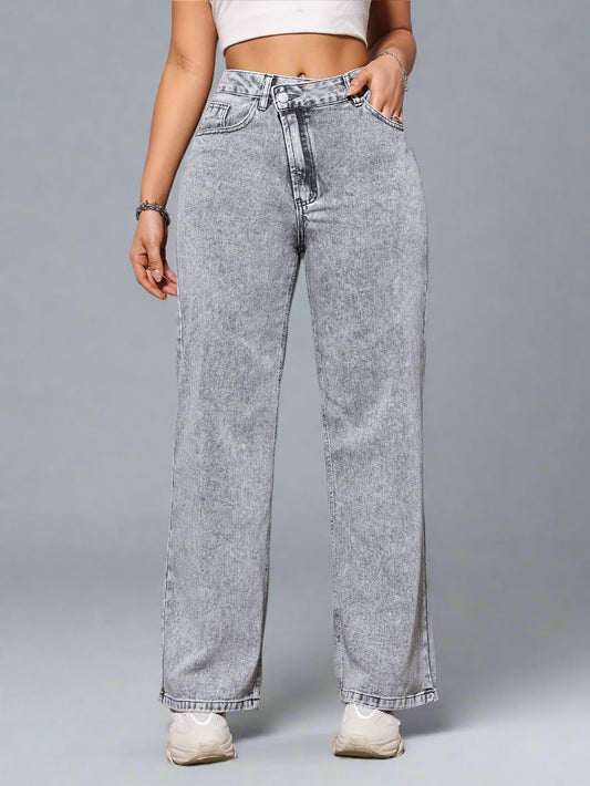 Urban Slate Asymmetric High-Rise Jeans