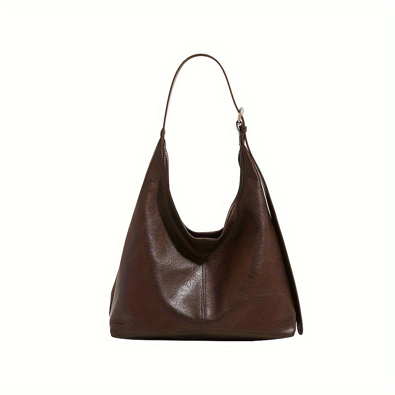 Sophisticated Solid Color Leather Tote