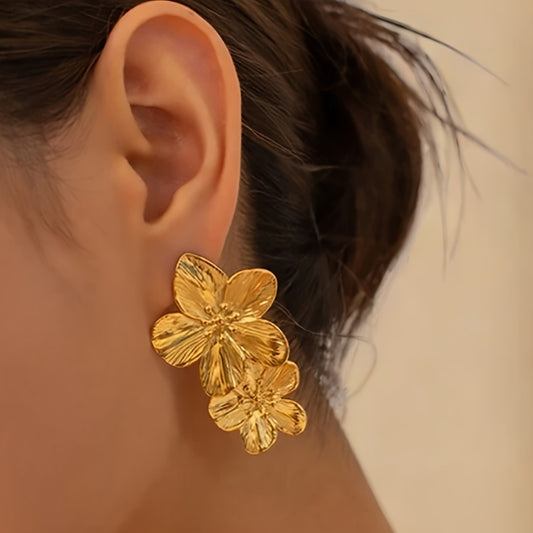 Starling Double Flower Stud Earrings