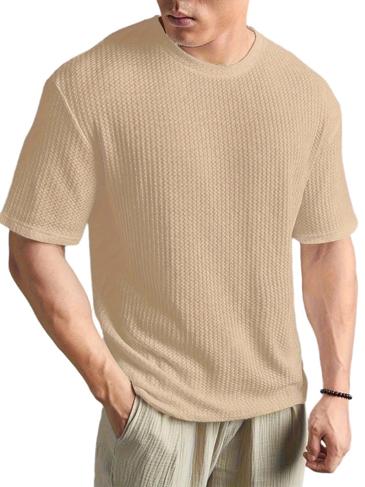 Relaxed Waffle Knit Crew