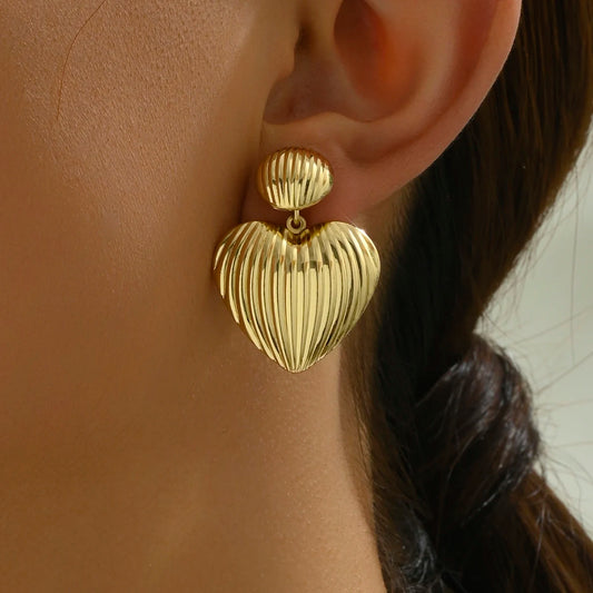 Luxurious heart drop earrings