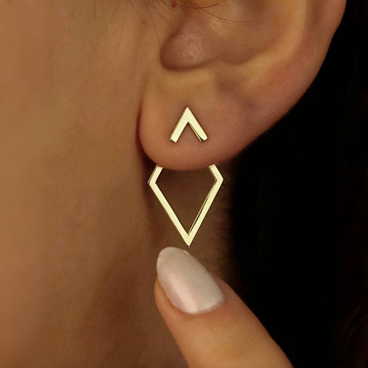 Geometric Open Frame Stud Earrings