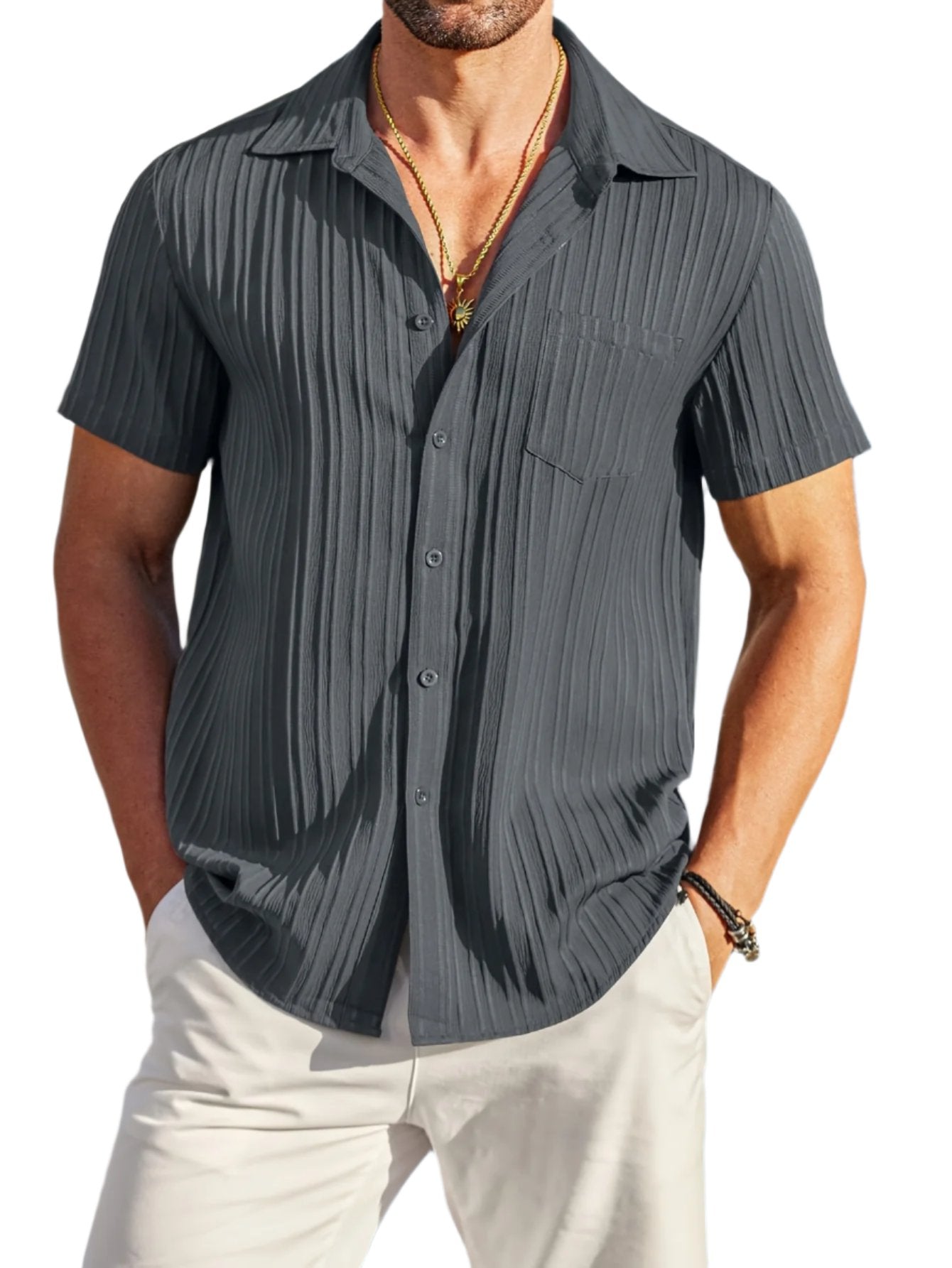 Breeze Striped Button-Up Shirt